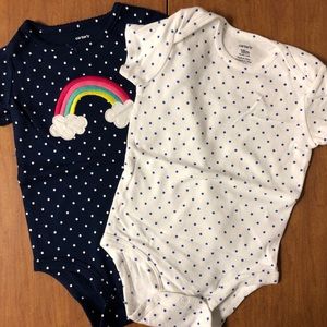 NWOT Set of 2 Sz 18M Carter’s Short Sleeve Onsies